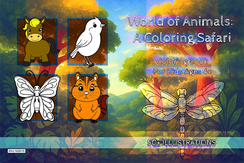 World of Animals A Coloring Safari cover