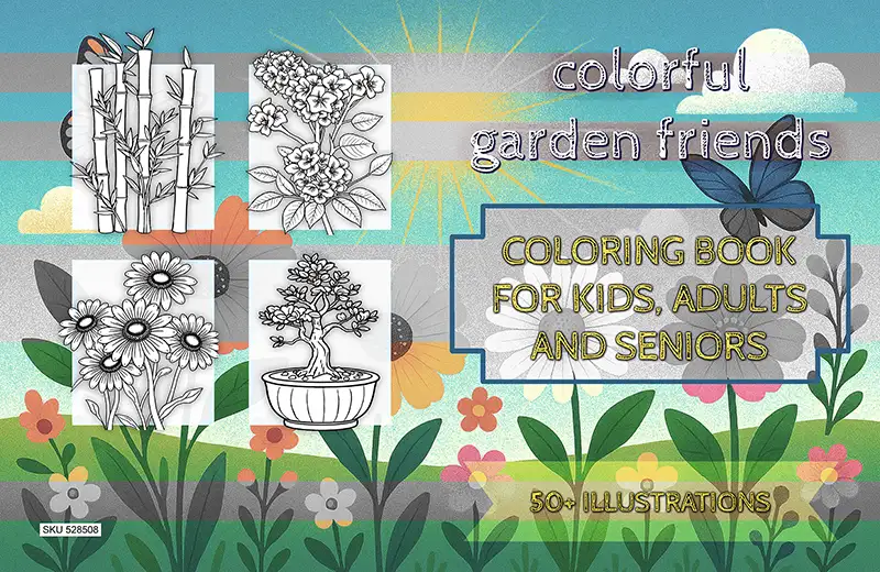 Colorful Garden Friends: Coloring Book cover